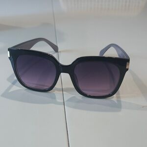 BCBG Women’s Black Frame Sunglasses with Purple Gradient Lenses